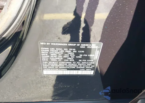 2024 Volkswagen Atlas Cross Sport 2.0T Se z USA, uszkodzony, nr VIN 1V2DE2CA7RC234892